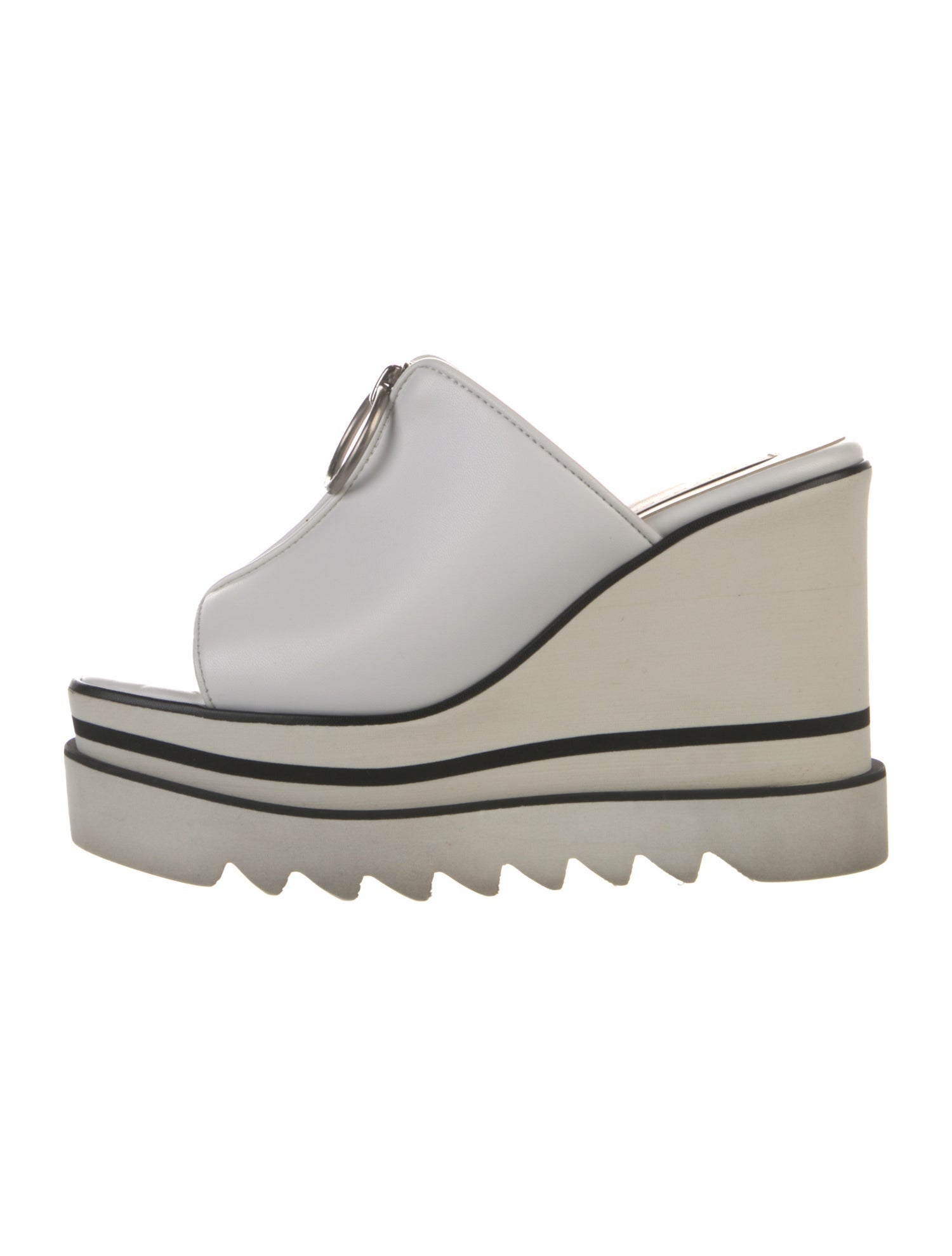 Stella McCartney Vegan Leather Colorblock Pattern Slides