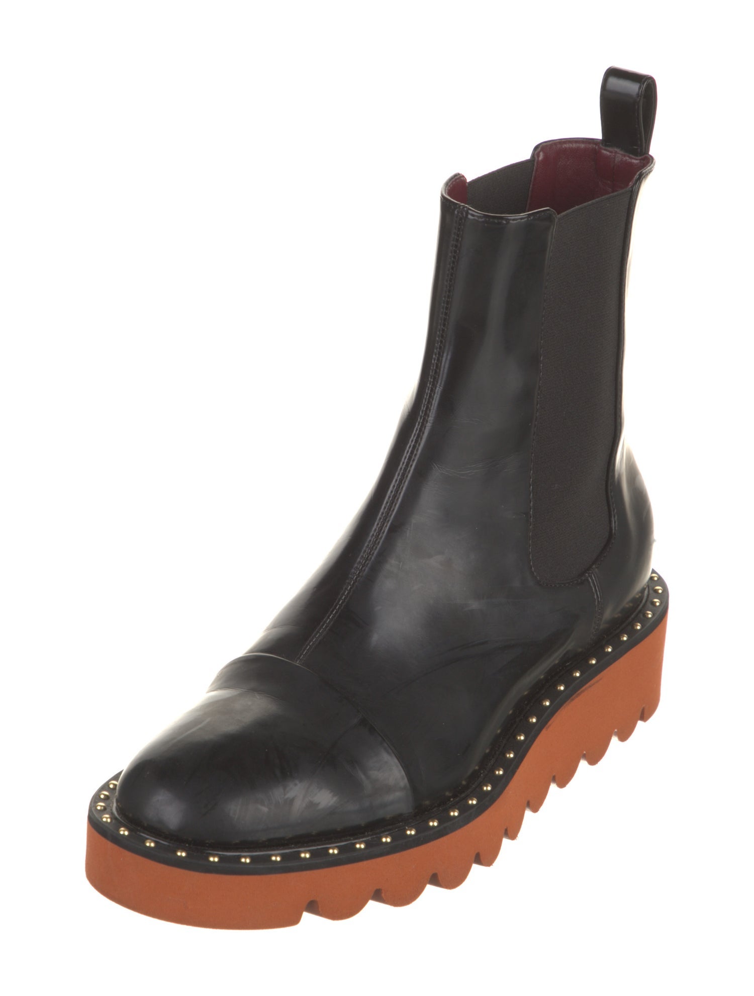 Stella McCartney Vegan Leather Studded Accents Chelsea Boots