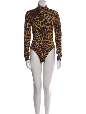 Stella McCartney Animal Print Turtleneck Bodysuit