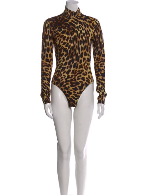 Stella McCartney Animal Print Turtleneck Bodysuit