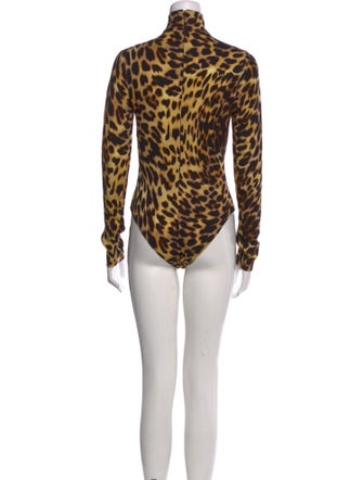 Stella McCartney Animal Print Turtleneck Bodysuit