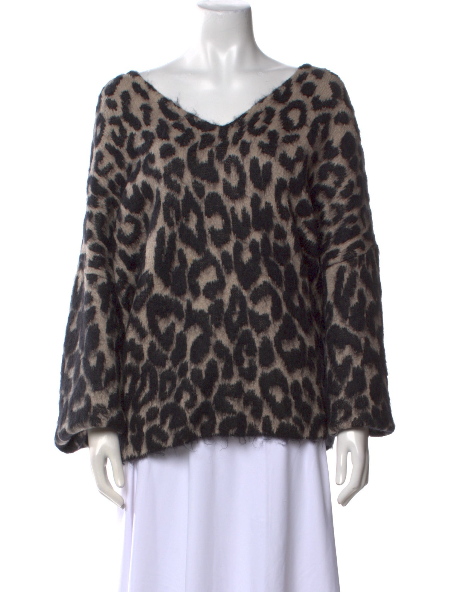 Stella McCartney Animal Print V-Neck Sweater