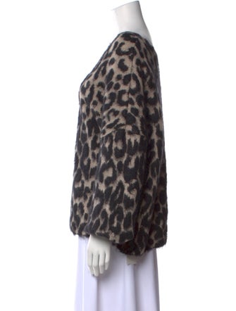 Stella McCartney Animal Print V-Neck Sweater