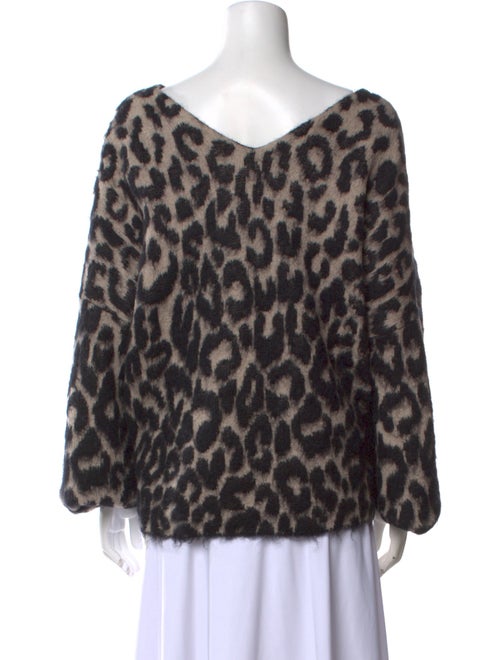 Stella McCartney Animal Print V-Neck Sweater