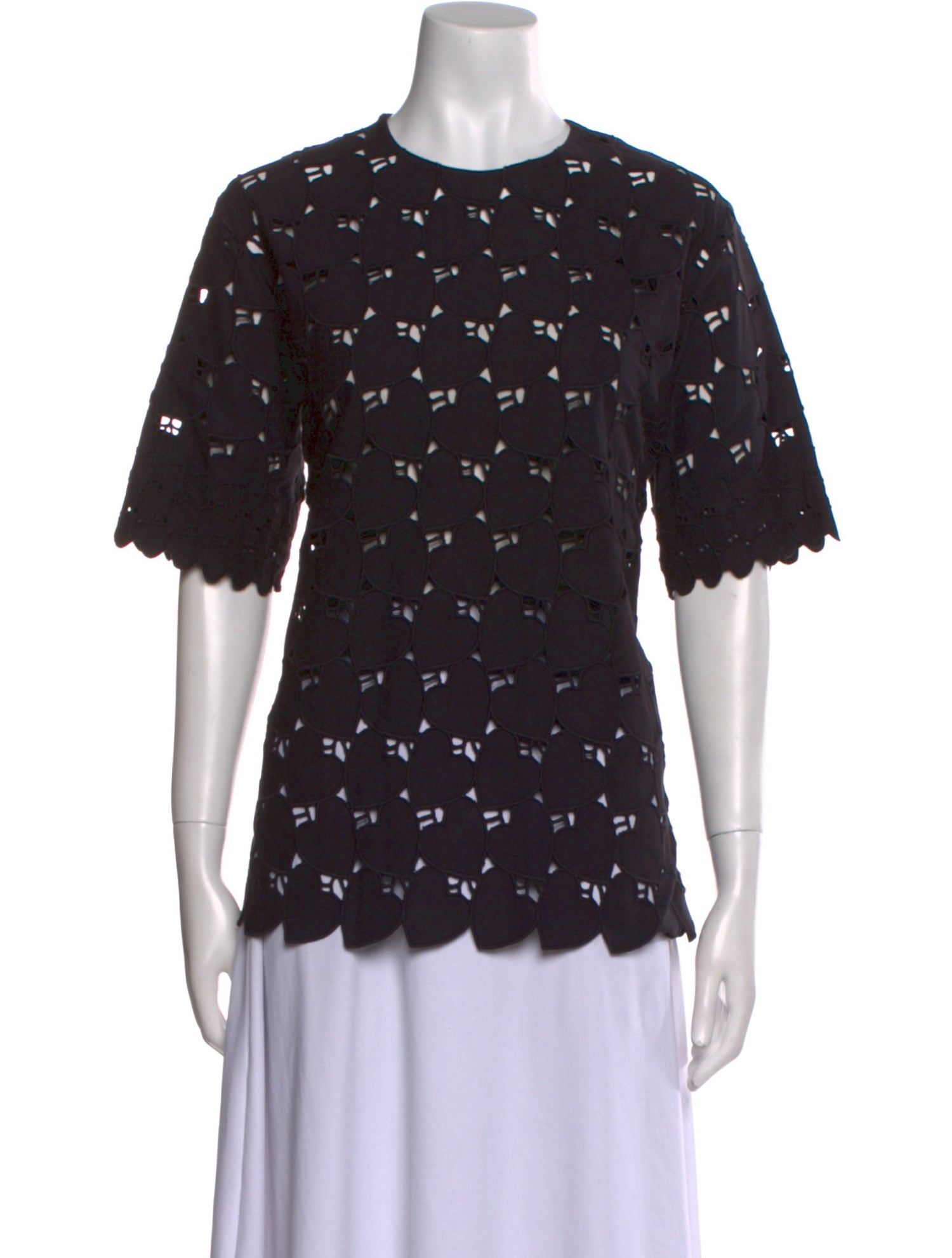 Stella McCartney Lace Pattern Crew Neck Blouse