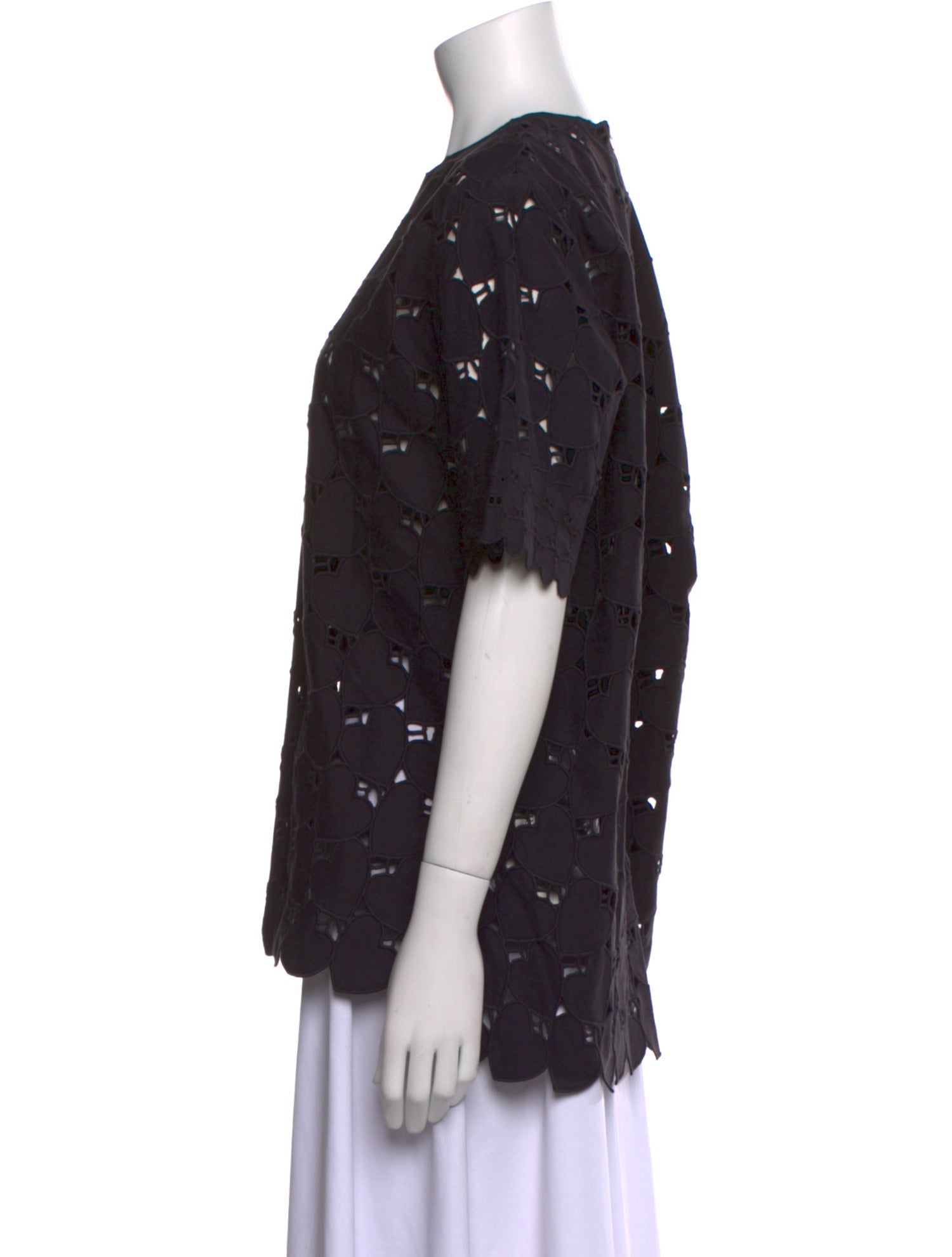 Stella McCartney Lace Pattern Crew Neck Blouse