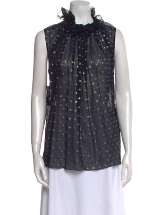 Stella McCartney Silk Polka Dot Print Blouse