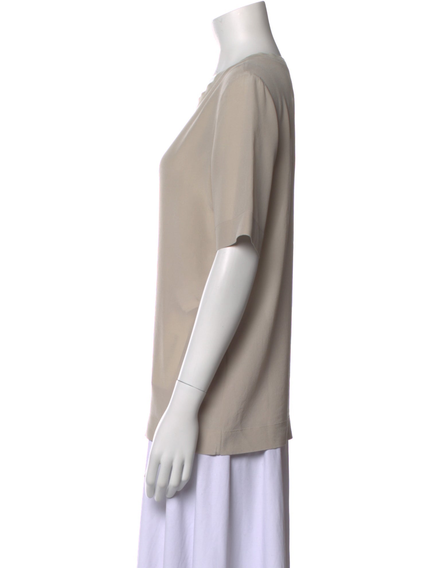 Stella McCartney Silk Scoop Neck T-Shirt