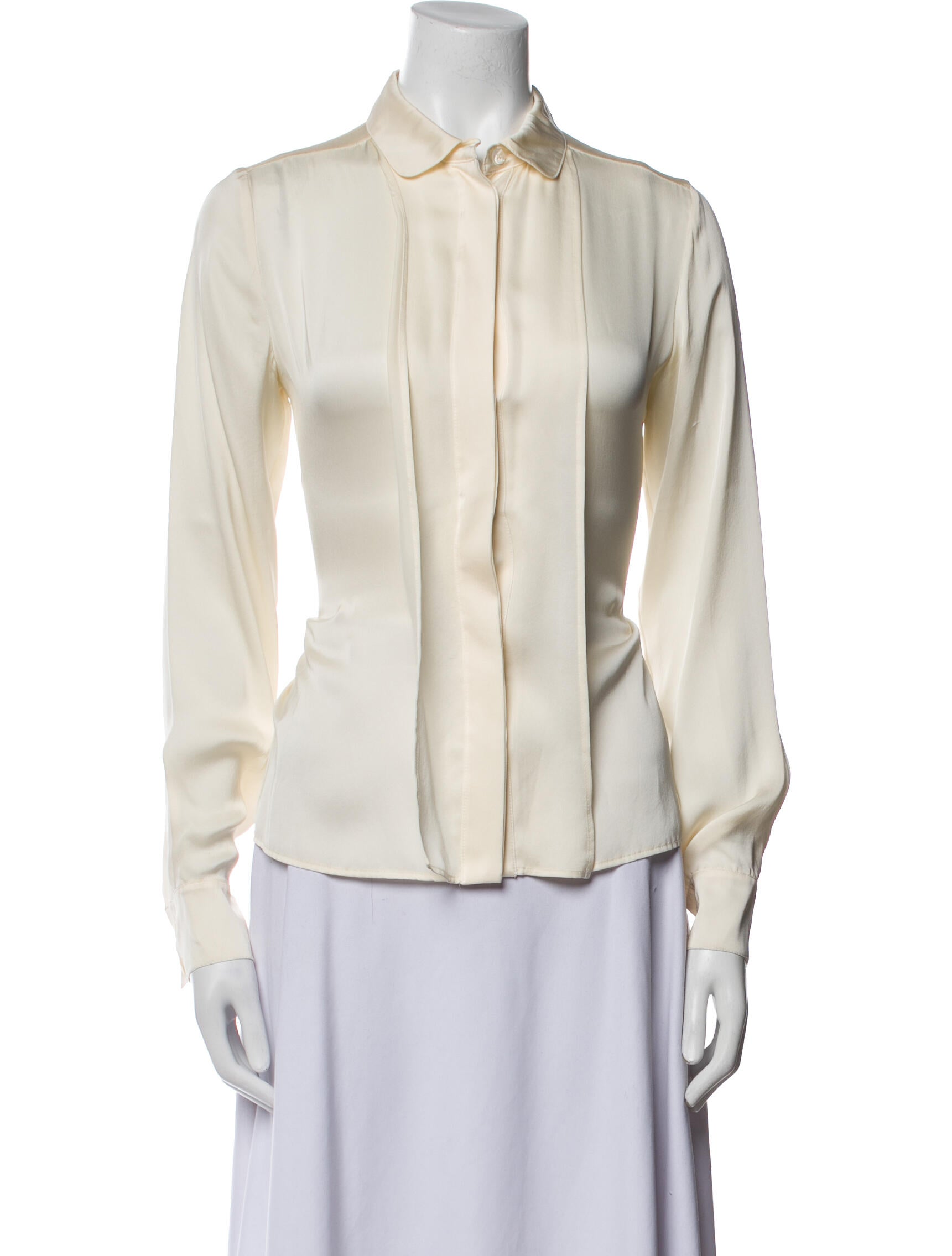 Stella McCartney Silk Long Sleeve Button-Up Top