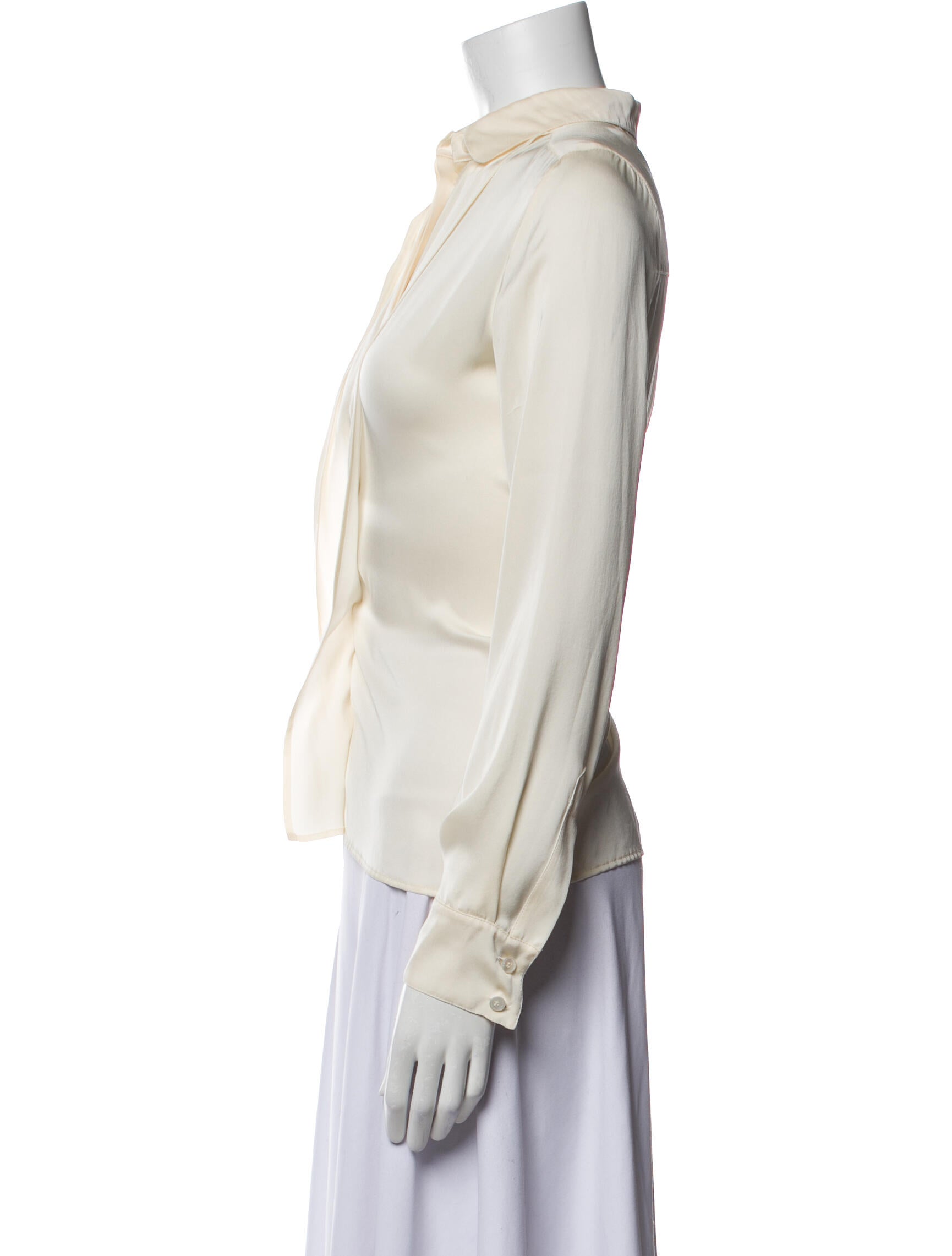 Stella McCartney Silk Long Sleeve Button-Up Top