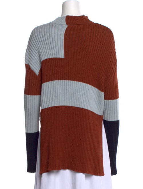 Stella McCartney Colorblock Pattern Mock Neck Sweater