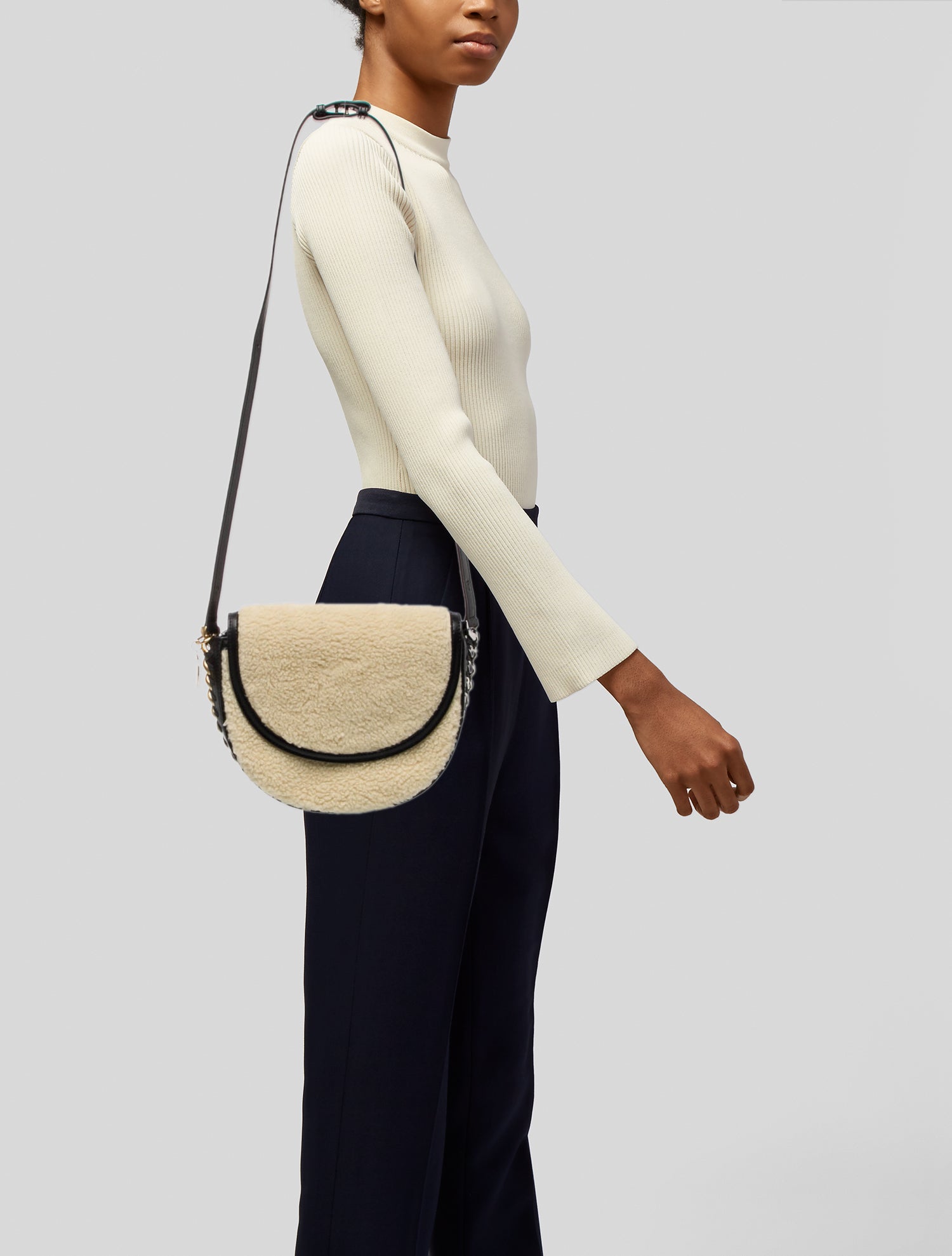 Stella McCartney Shearling Shoulder Bag