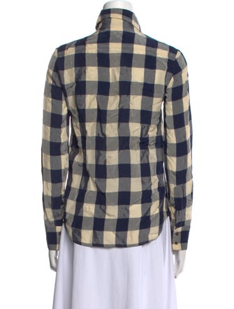 Stella McCartney Plaid Print Long Sleeve Button-Up Top