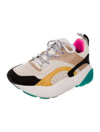 Stella McCartney Leather Colorblock Pattern Chunky Sneakers
