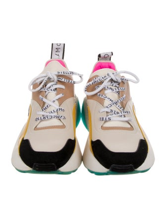 Stella McCartney Leather Colorblock Pattern Chunky Sneakers
