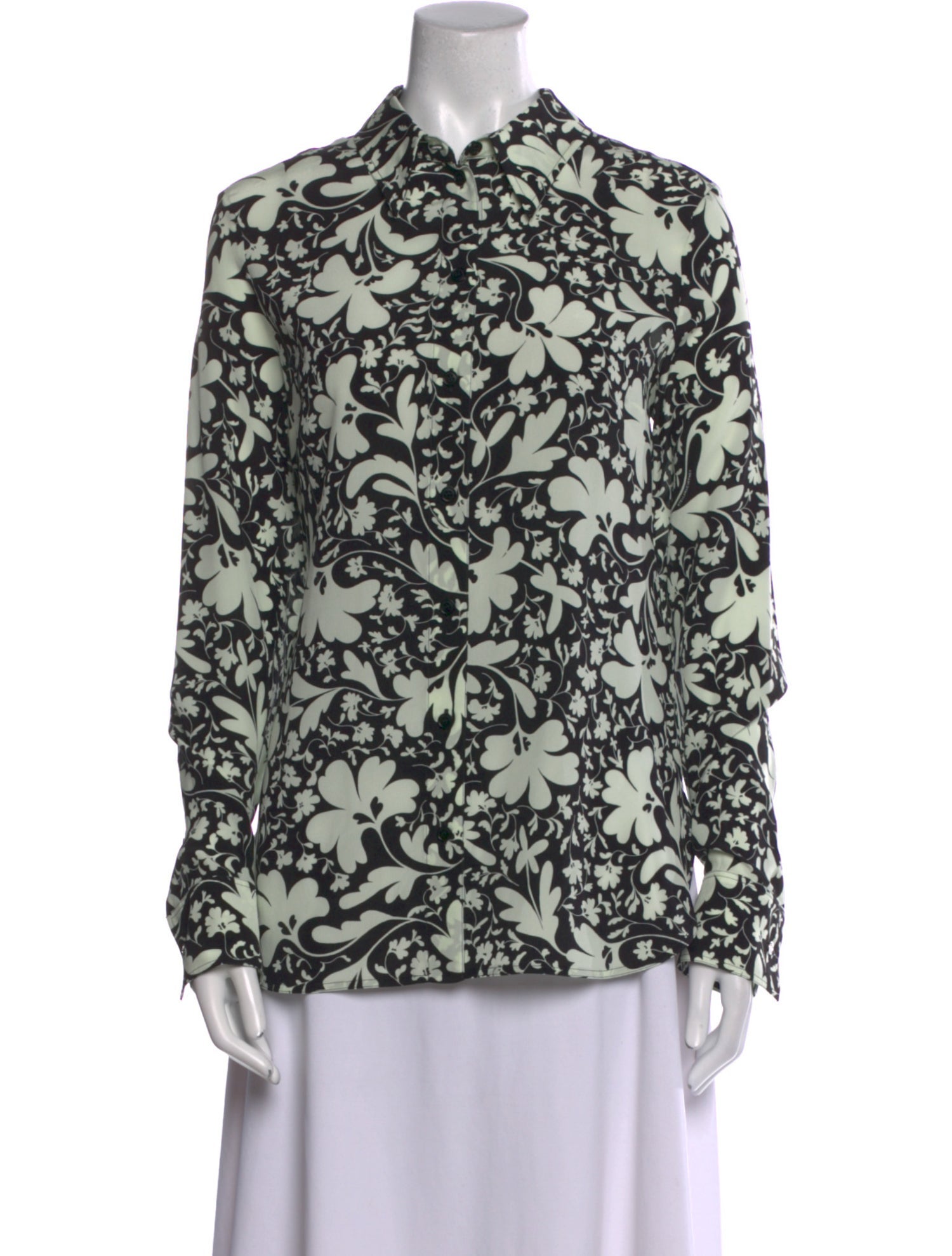 Stella McCartney Silk Floral Print Button-Up Top w/ Tags