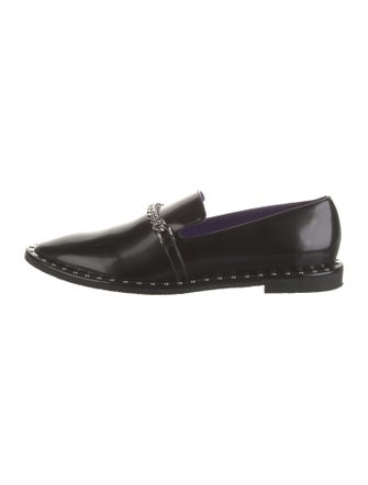 Stella McCartney Patent Leather Chain-Link Accents Loafers