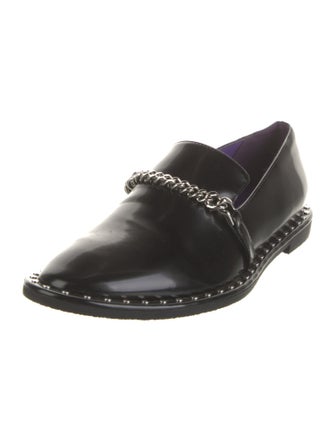 Stella McCartney Patent Leather Chain-Link Accents Loafers