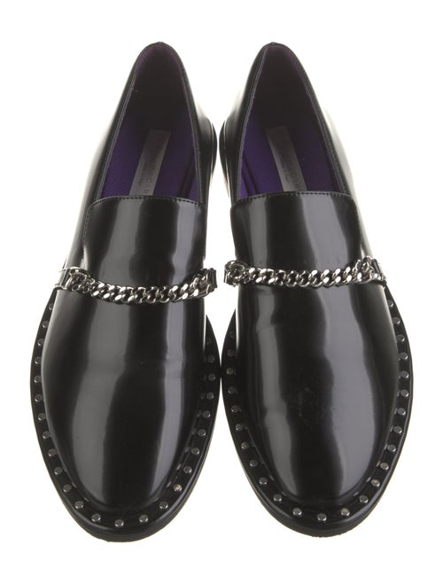 Stella McCartney Patent Leather Chain-Link Accents Loafers
