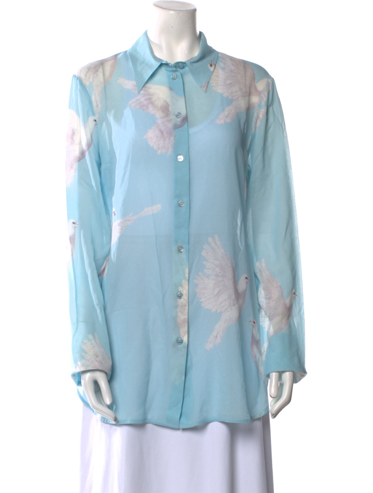 Stella McCartney Silk Floral Print Button-Up Top