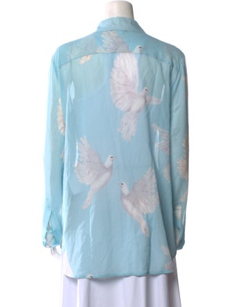 Stella McCartney Silk Floral Print Button-Up Top