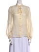 Stella McCartney Silk Long Sleeve Button-Up Top