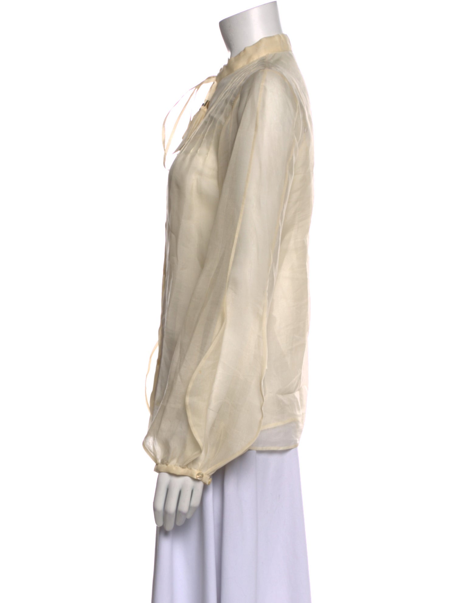 Stella McCartney Silk Long Sleeve Button-Up Top