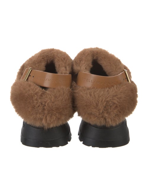 Stella McCartney Vegan Leather Faux Fur Trim Slingback Flats