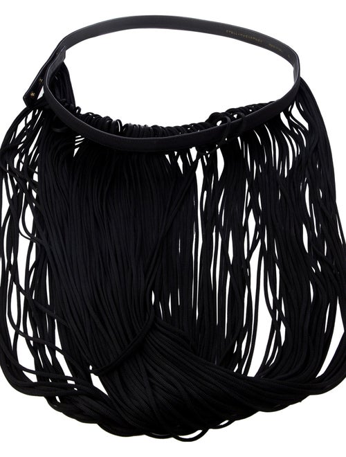 Stella McCartney Skinny Fringe Trim Accent Waist Belt