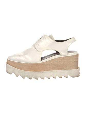 Stella McCartney Vegetarian Leather Colorblock Pattern Wedge Sneakers