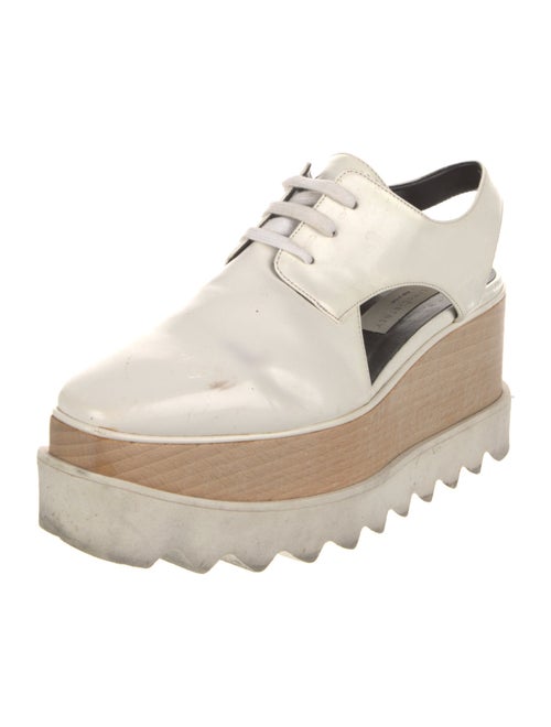 Stella McCartney Vegetarian Leather Colorblock Pattern Wedge Sneakers