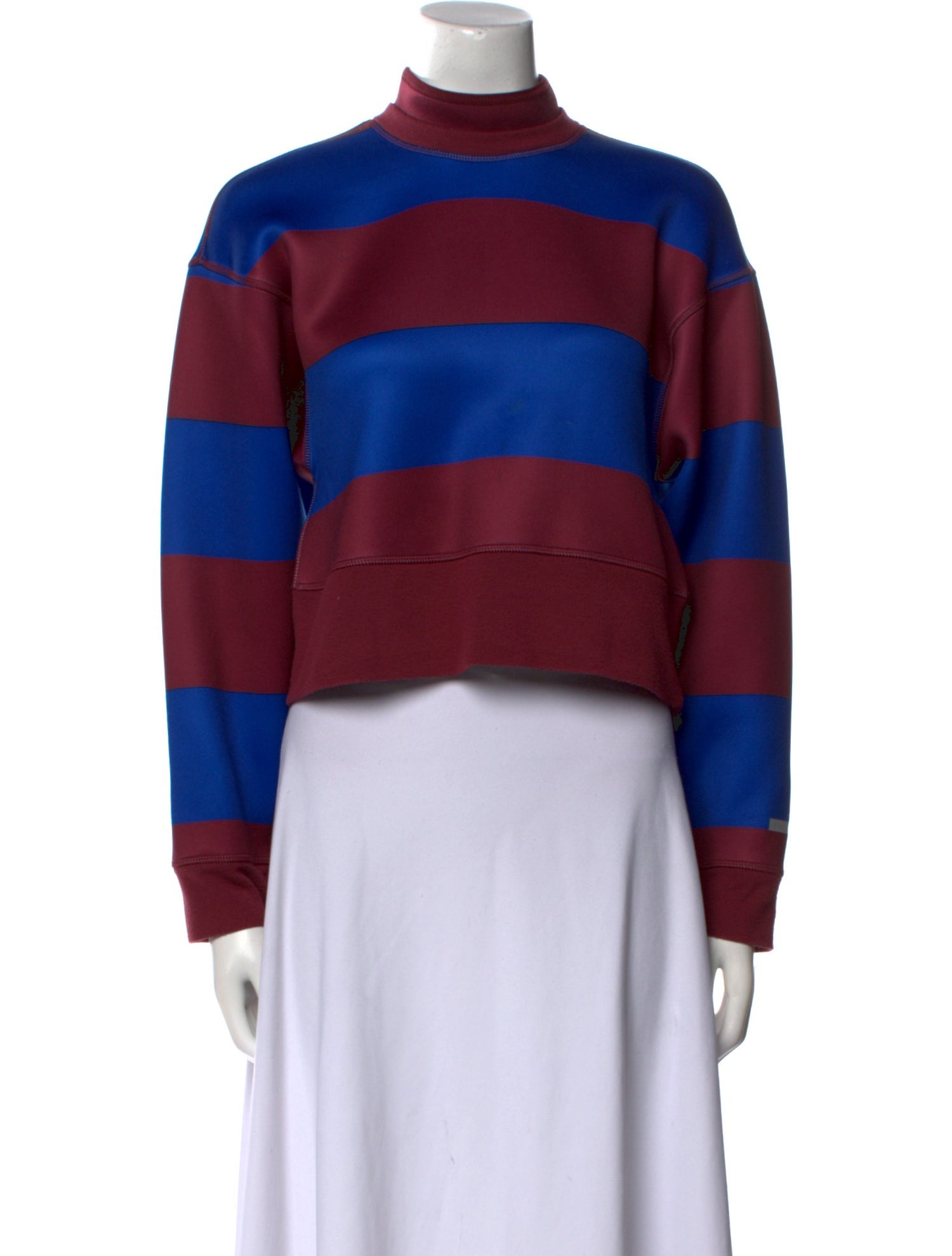 Stella McCartney Striped Mock Neck Crop Top