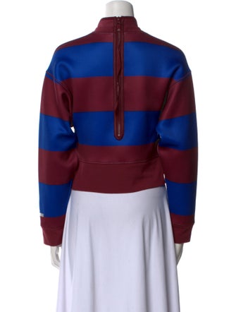 Stella McCartney Striped Mock Neck Crop Top