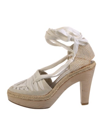 Stella McCartney Canvas Braided Accents Slingback Pumps