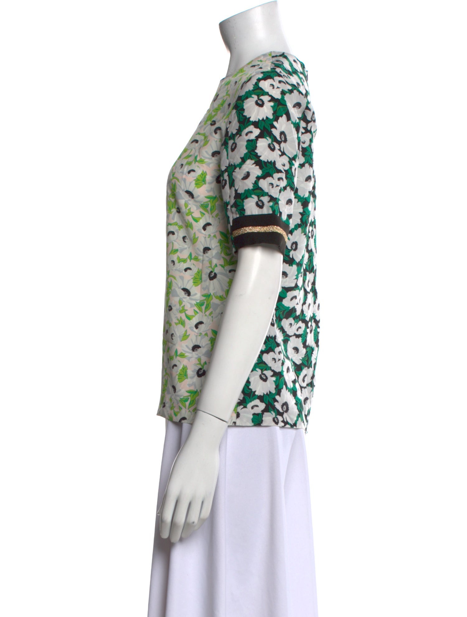 Stella McCartney Silk Floral Print T-Shirt