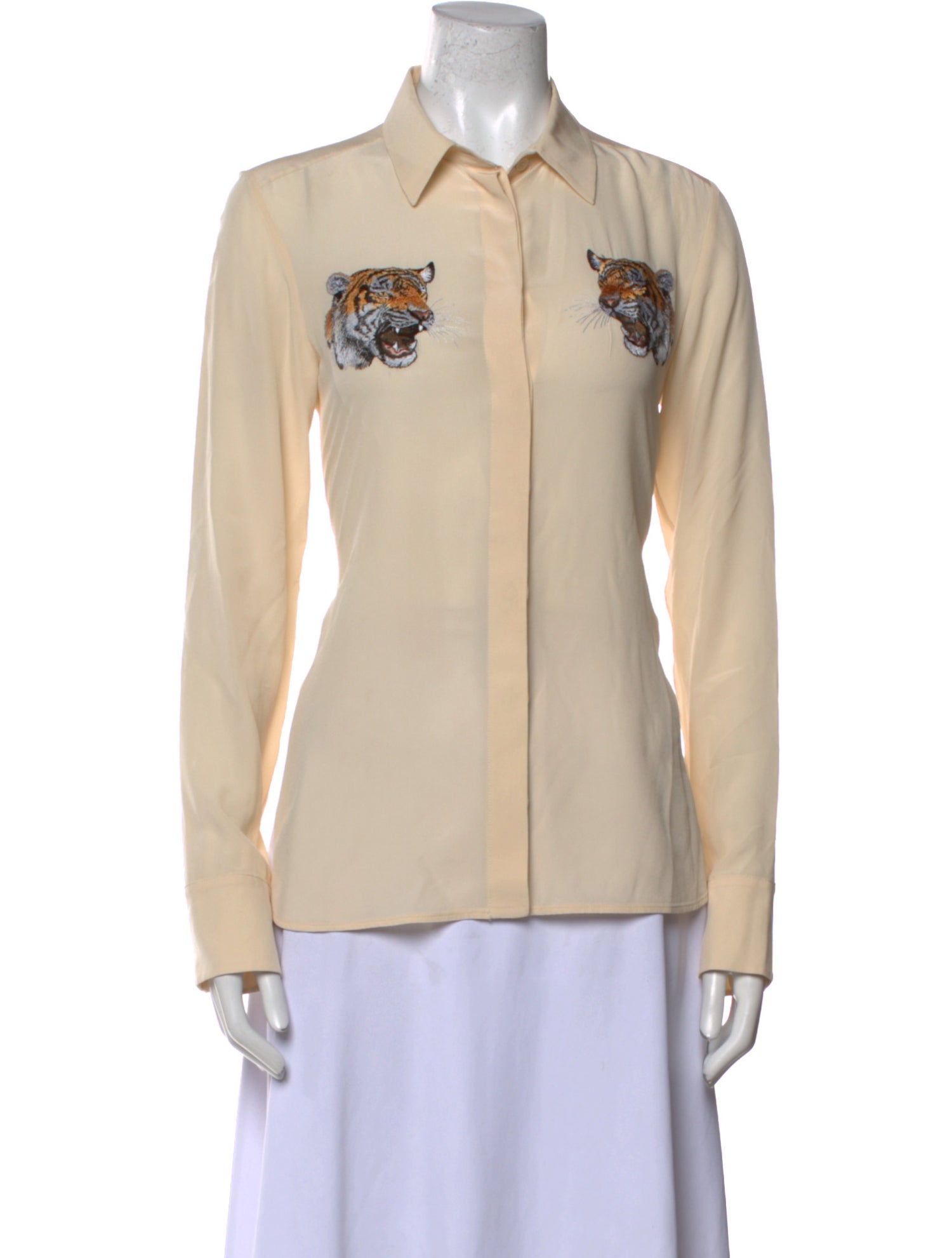 Stella McCartney Silk Long Sleeve Button-Up Top