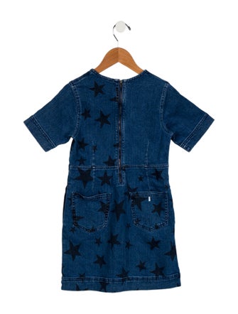 Stella McCartney Girls' Patterned Short Sleeve Denim Dress