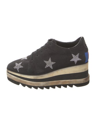 Stella McCartney Suede Graphic Print Sneakers