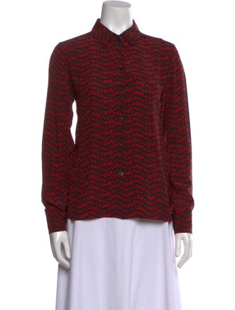 Stella McCartney Silk Printed Button-Up Top