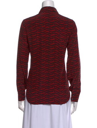 Stella McCartney Silk Printed Button-Up Top