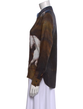 Stella McCartney Silk Printed Button-Up Top