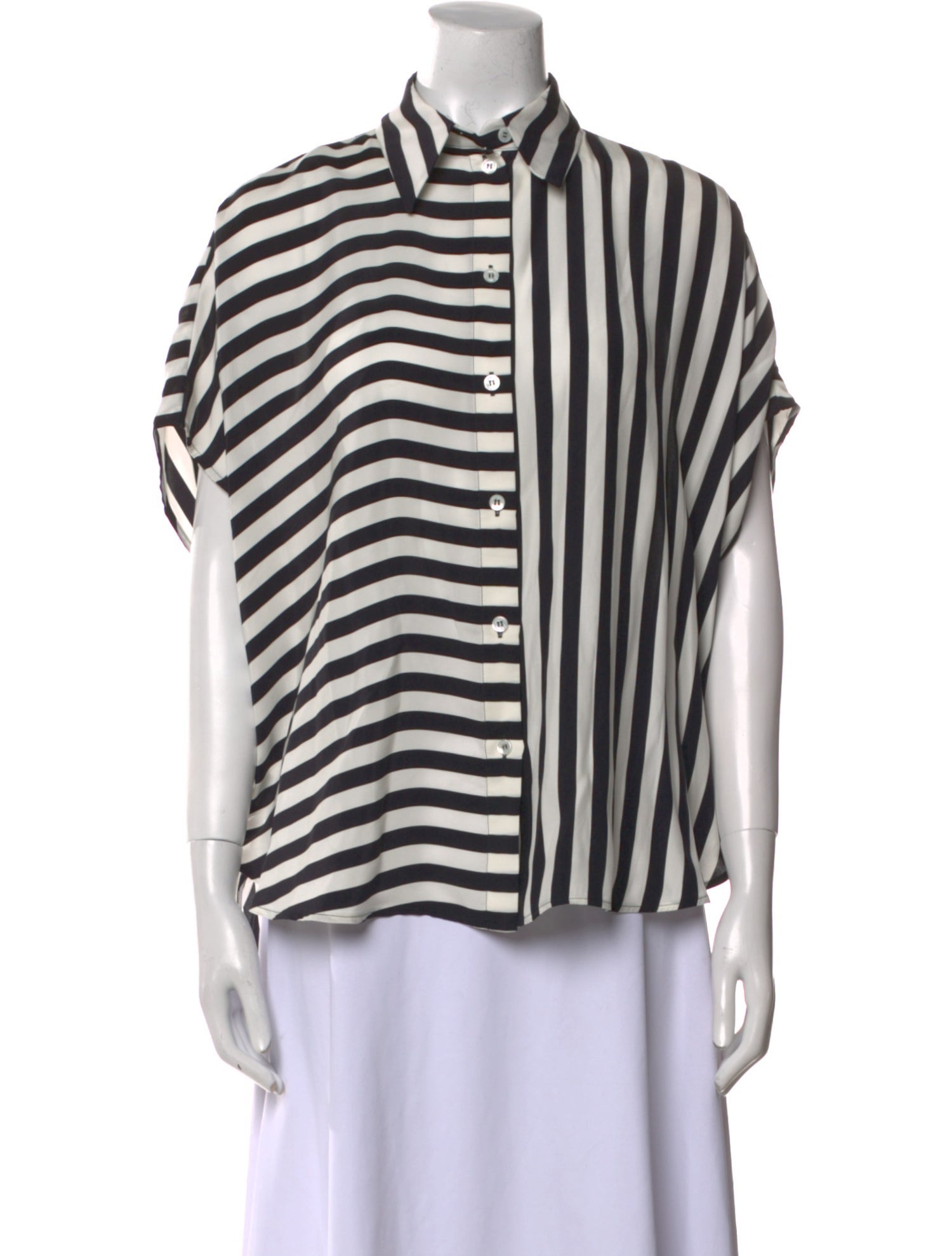 Stella McCartney Silk Striped Button-Up Top
