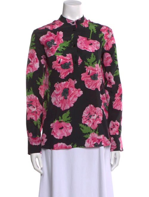 Stella McCartney Silk Floral Print Button-Up Top