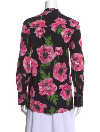 Stella McCartney Silk Floral Print Button-Up Top