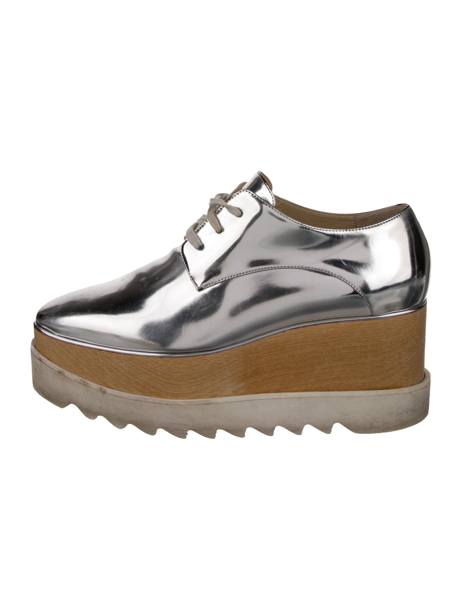 Stella McCartney Patent Leather Wedge Sneakers