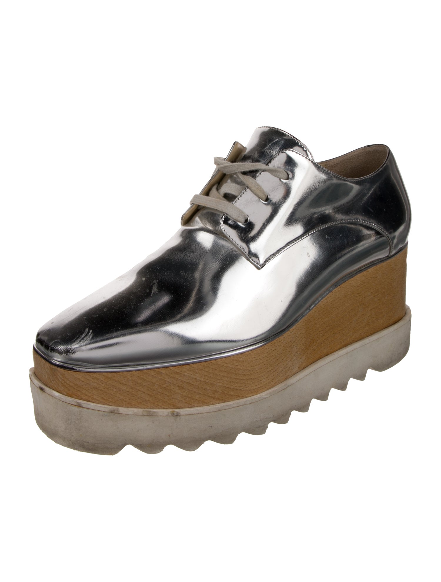 Stella McCartney Patent Leather Wedge Sneakers