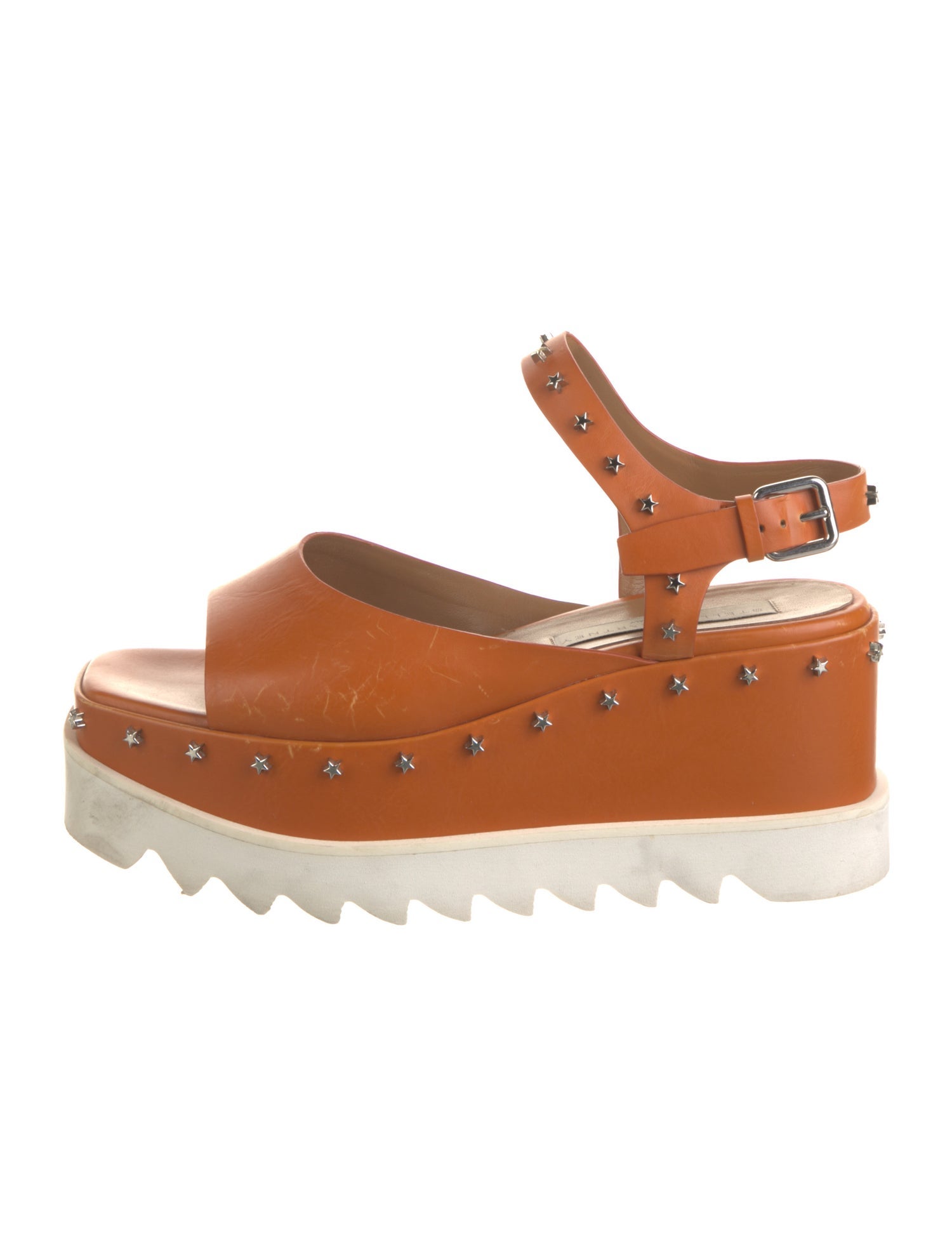 Stella McCartney Leather Studded Accents Slingback Sandals