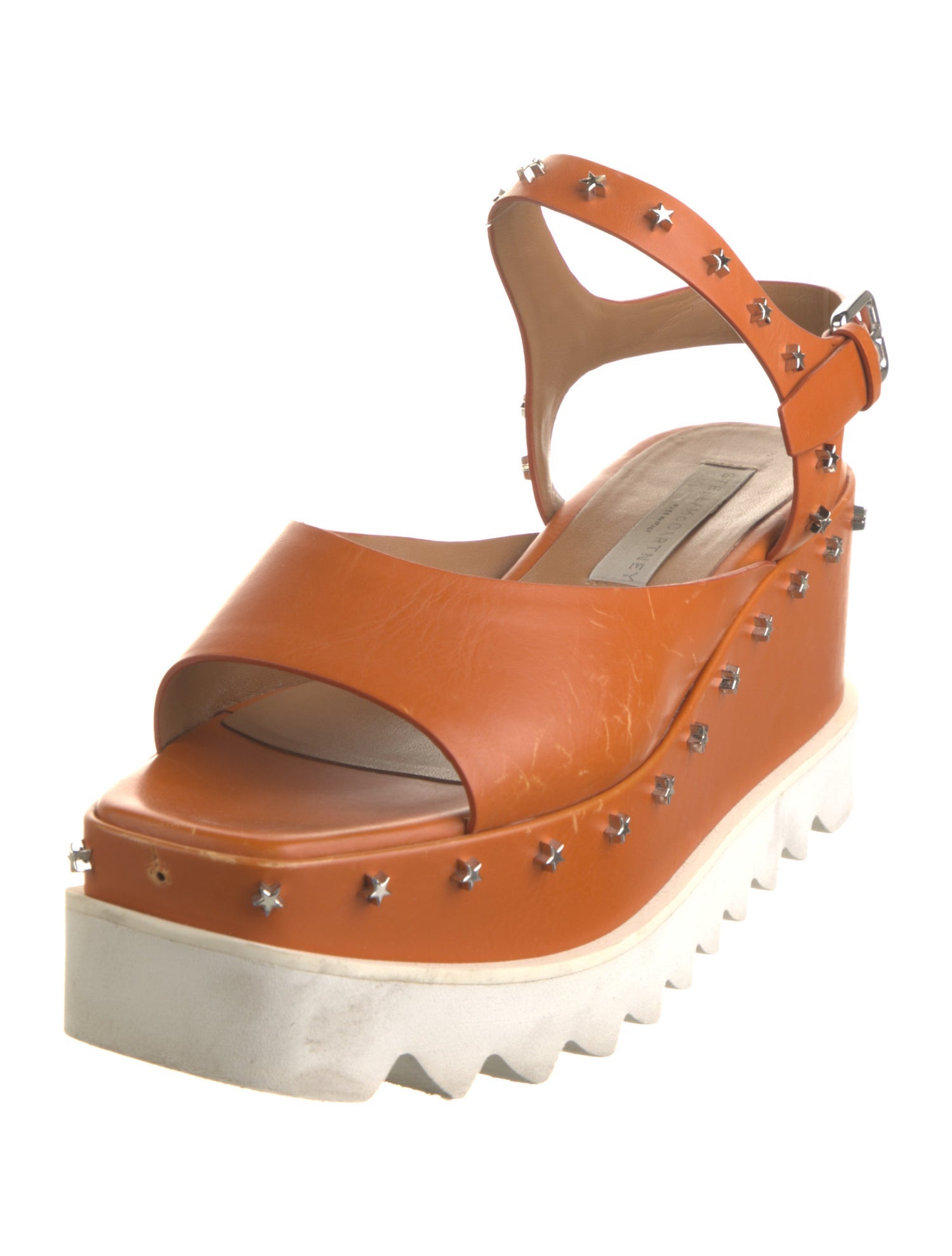 Stella McCartney Leather Studded Accents Slingback Sandals