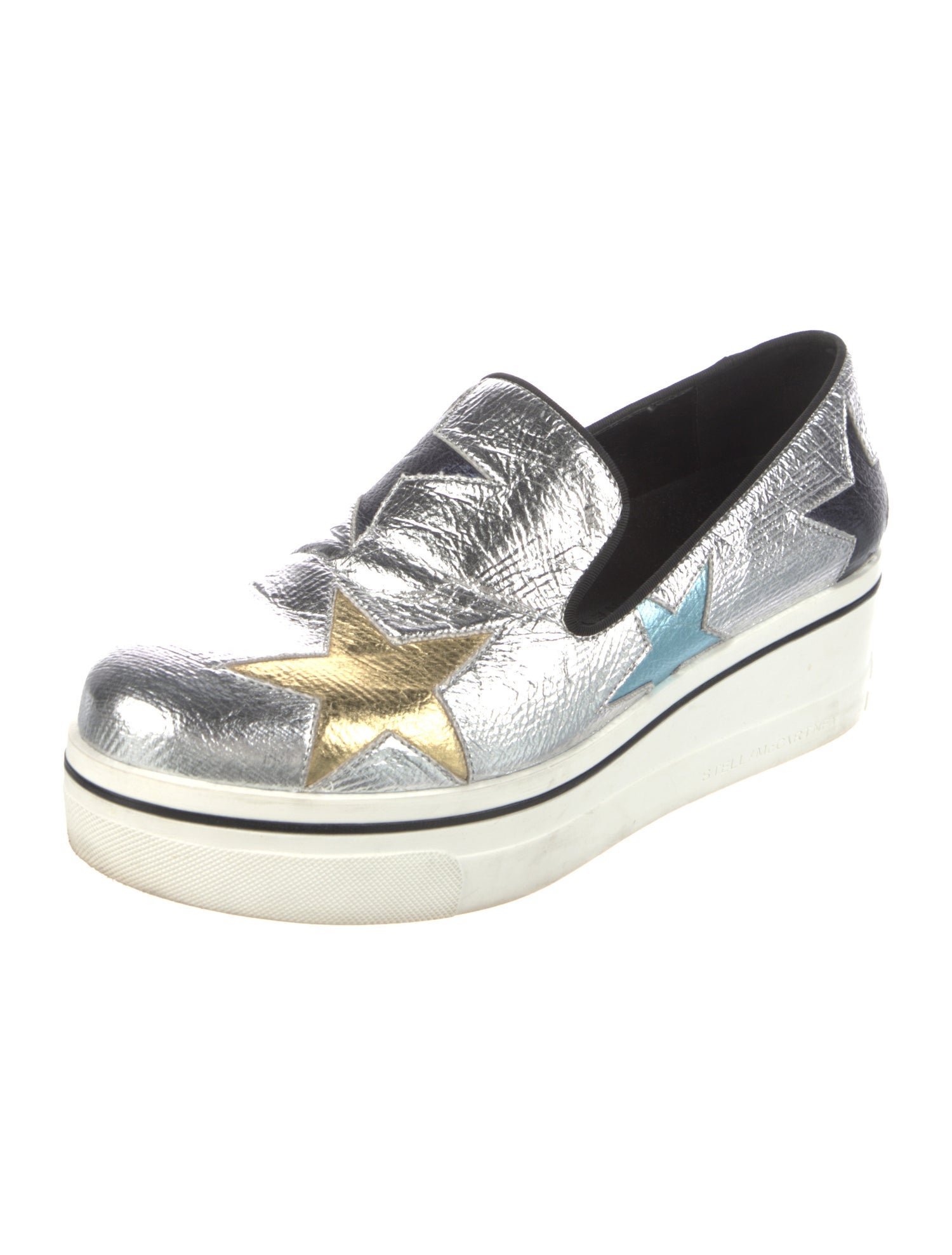 Stella McCartney Vegetarian Leather Grosgrain Trim Sneakers