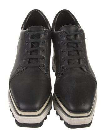 Stella McCartney Leather Colorblock Pattern Wedge Sneakers